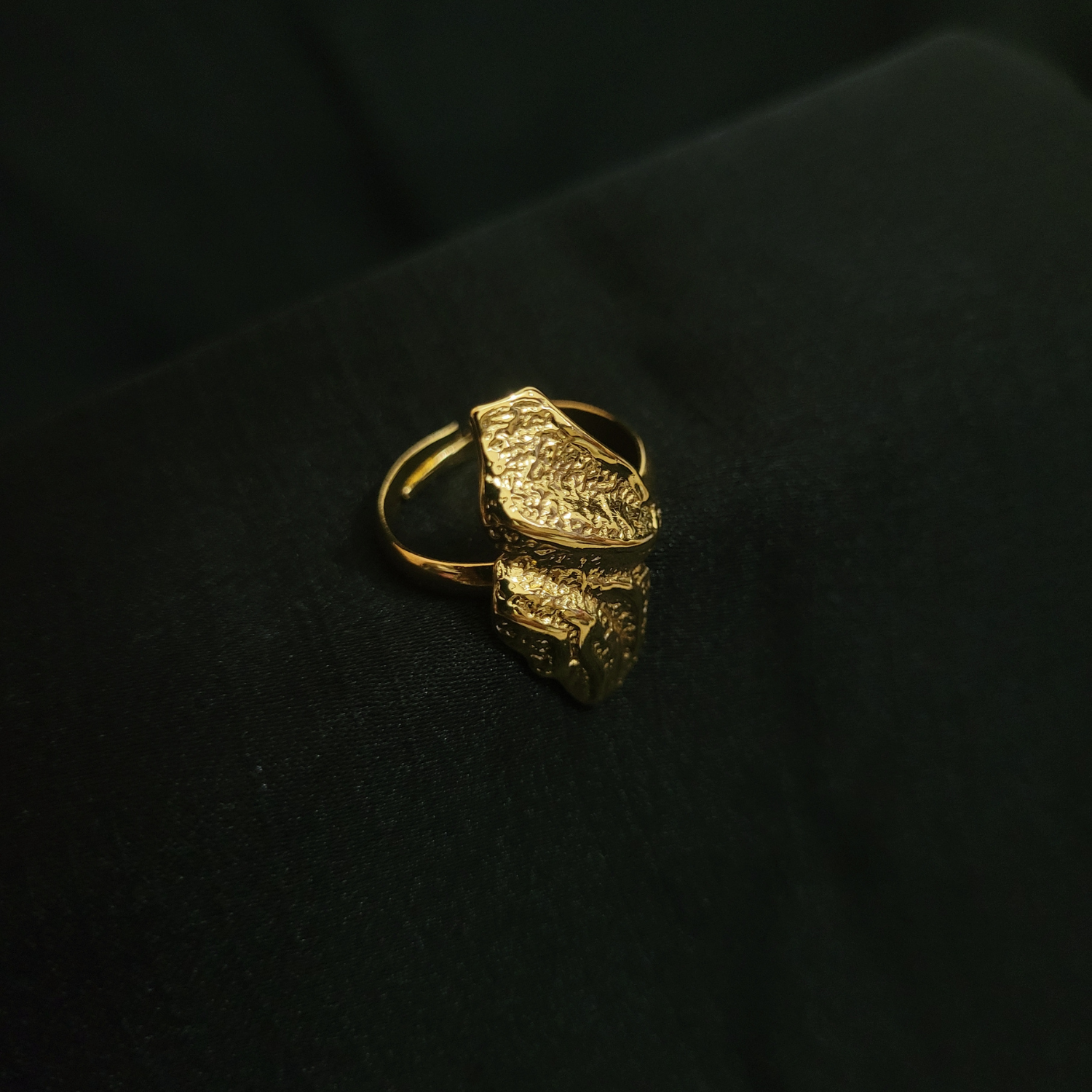 Brass Anti-tarnish Fully Adjustable Ring - Asymmetric Rhombus Shape