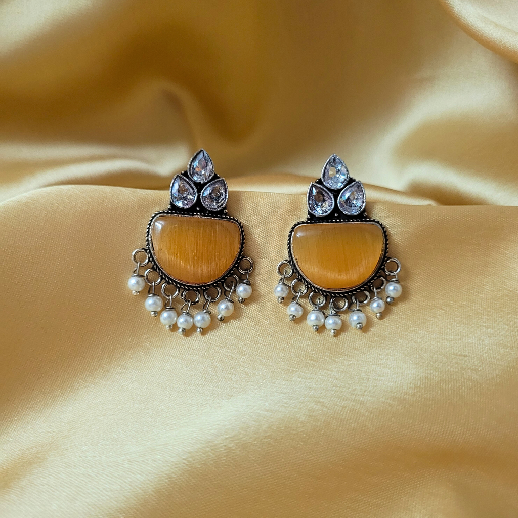 Kavya Studs- Yellow