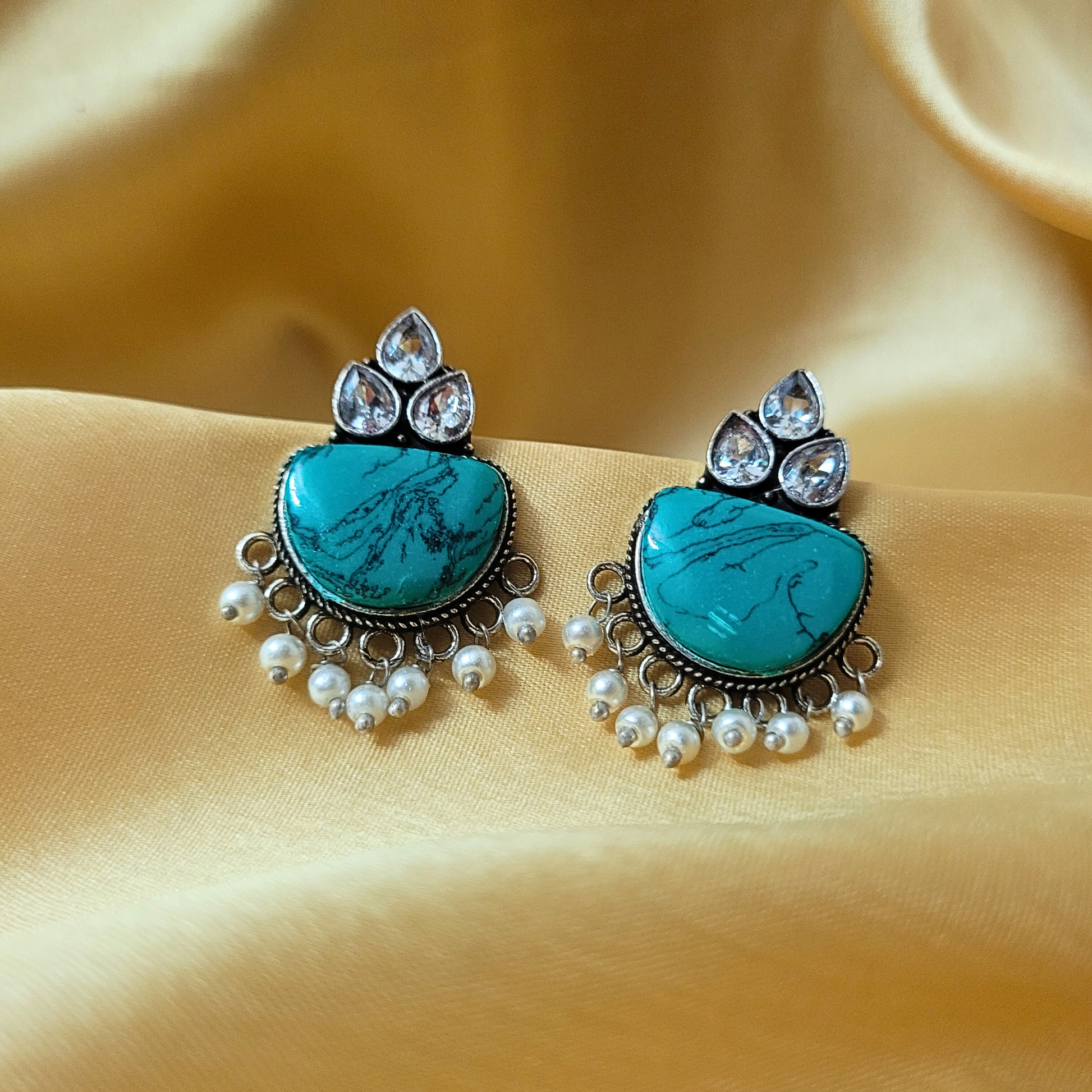 Kavya Studs- Turquoise Blue