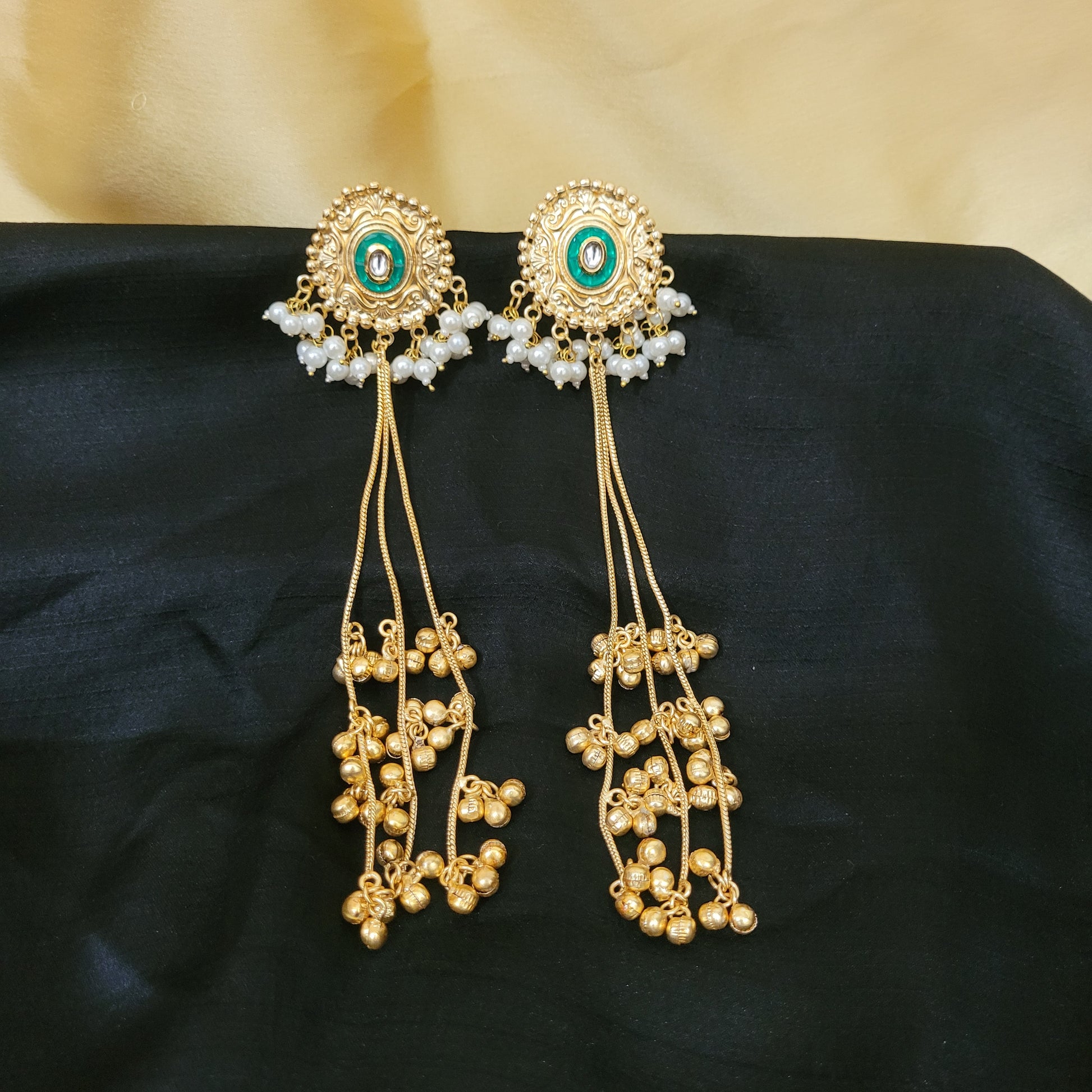 Kashmiri Studs- Green