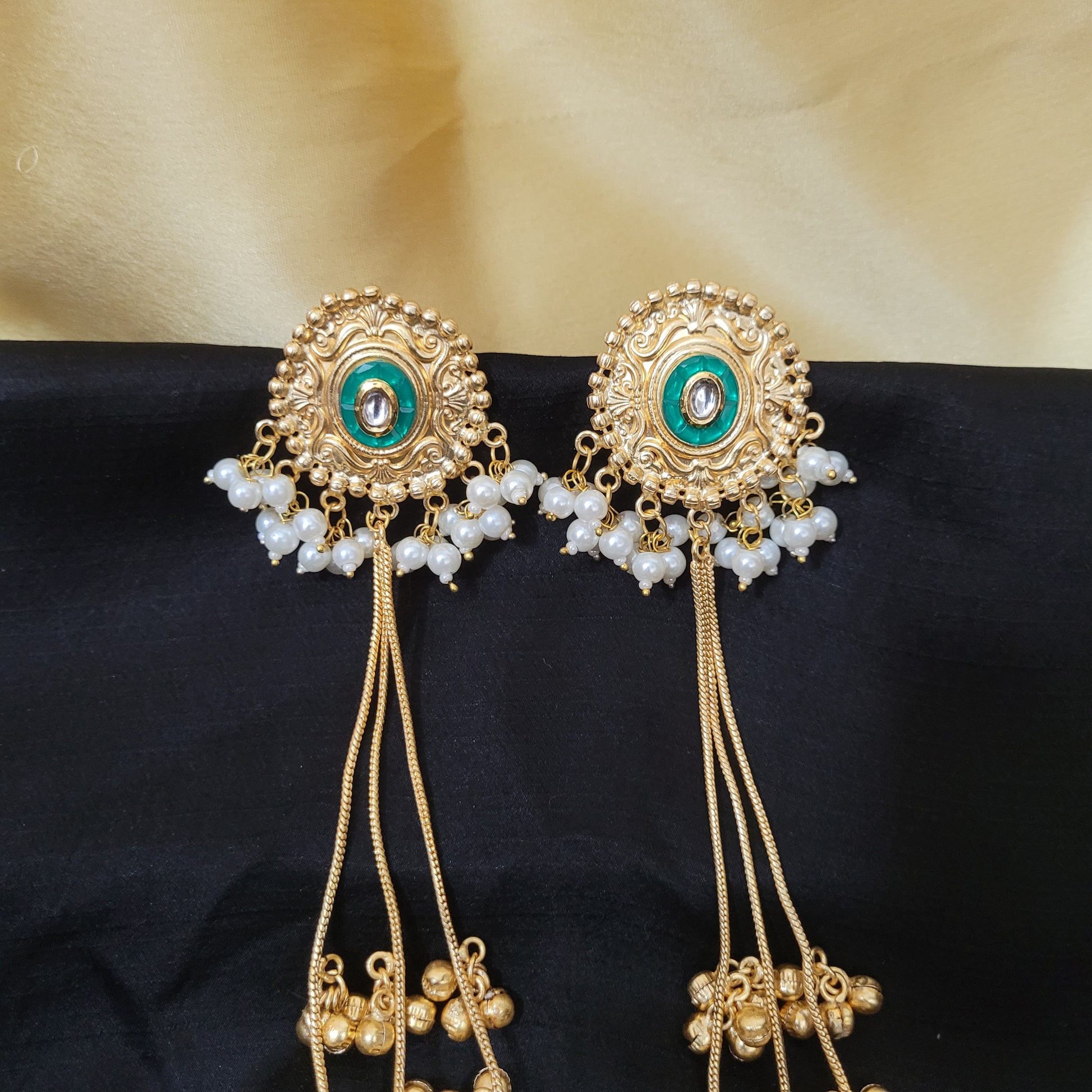 Kashmiri Studs- Green