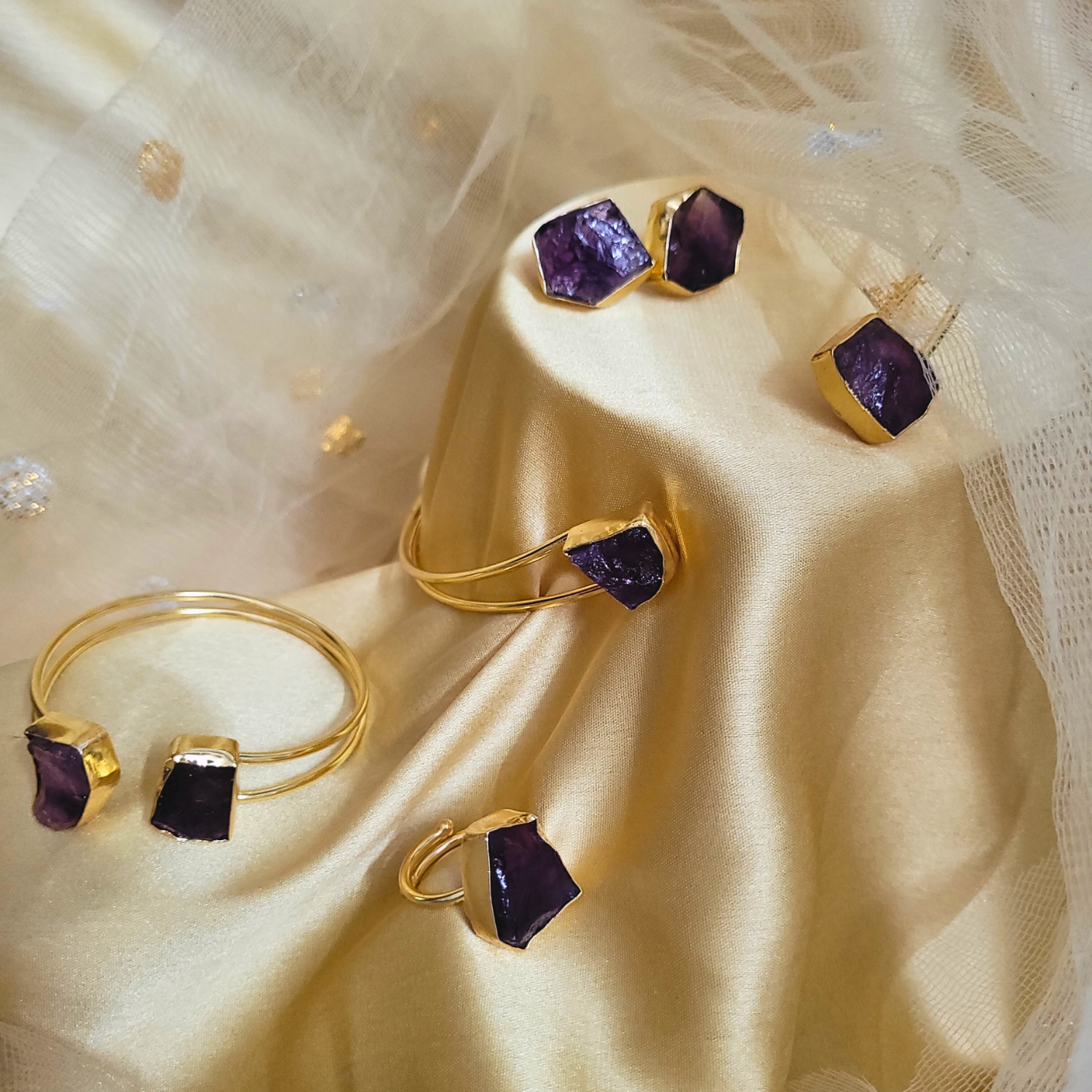 Bella Set – Purple Stone 4-in-1 Jewelry Set