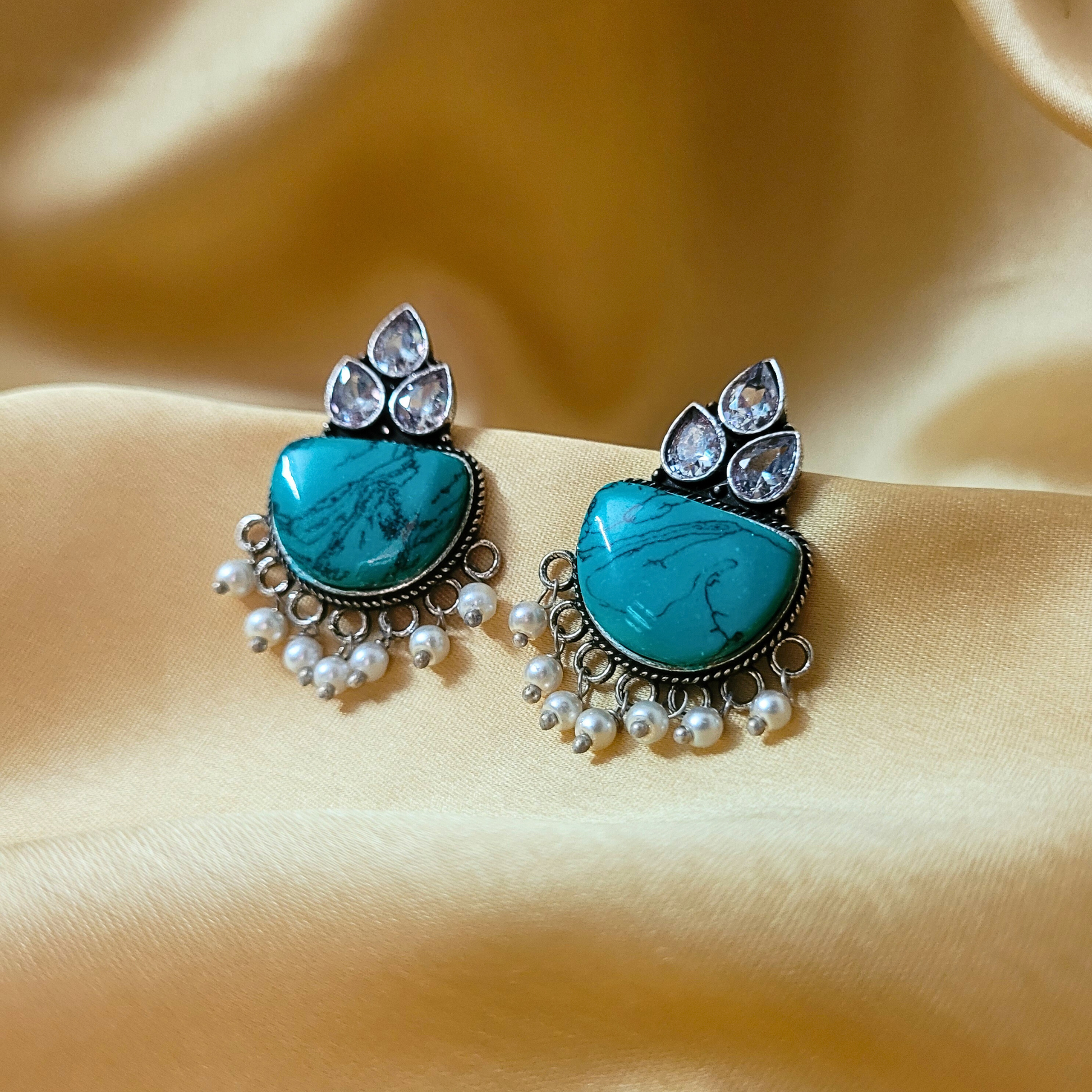 Kavya Studs- Turquoise Blue
