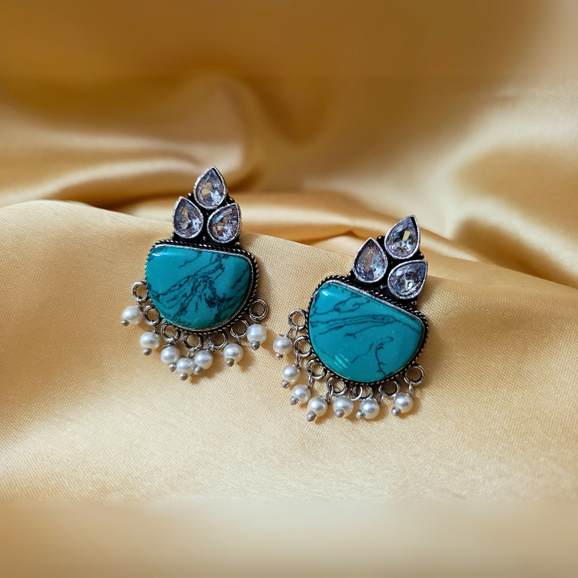 Kavya Studs- Turquoise Blue
