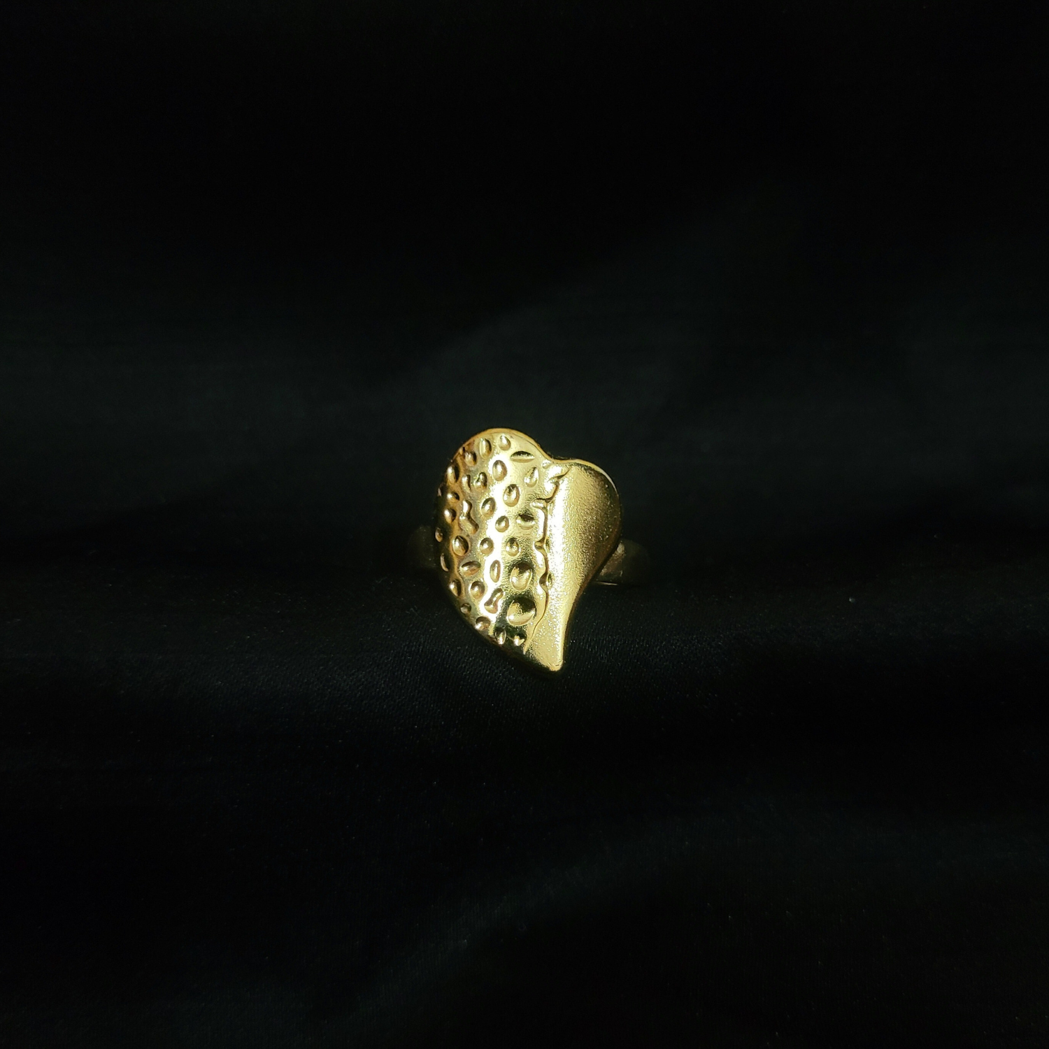 Brass Anti-tarnish Fully Adjustable Ring - Sweet Heart