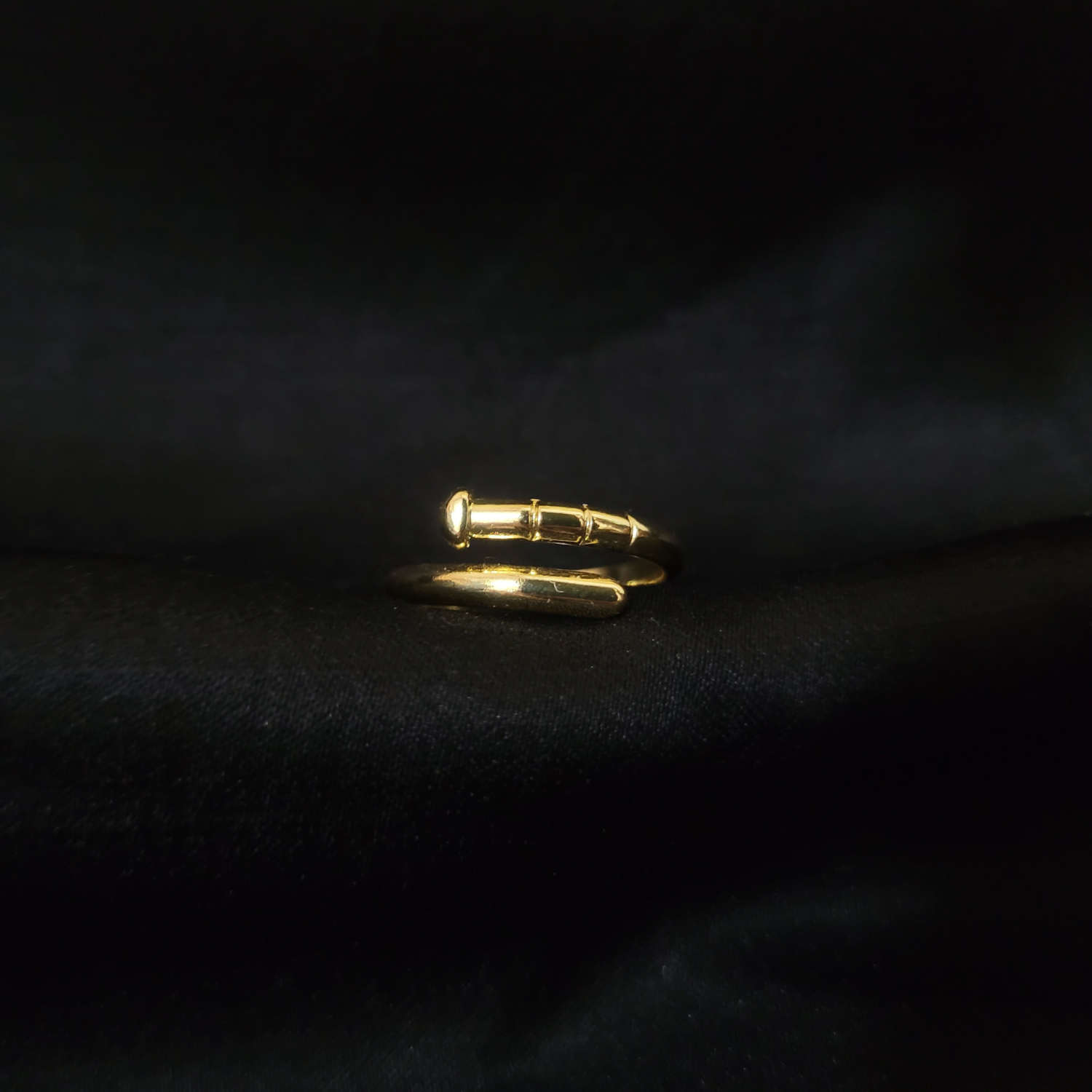 Brass Anti-tarnish Fully Adjustable Ring - Nailed