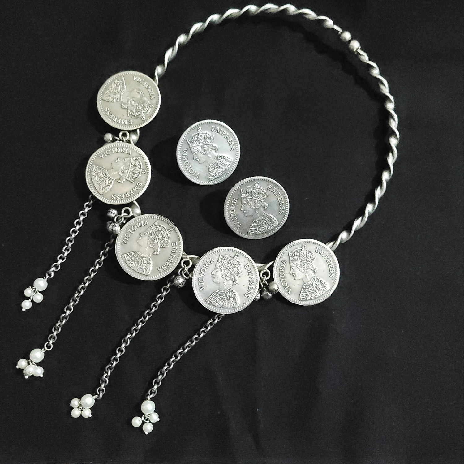 Victoria Coin Hansli and Earrings